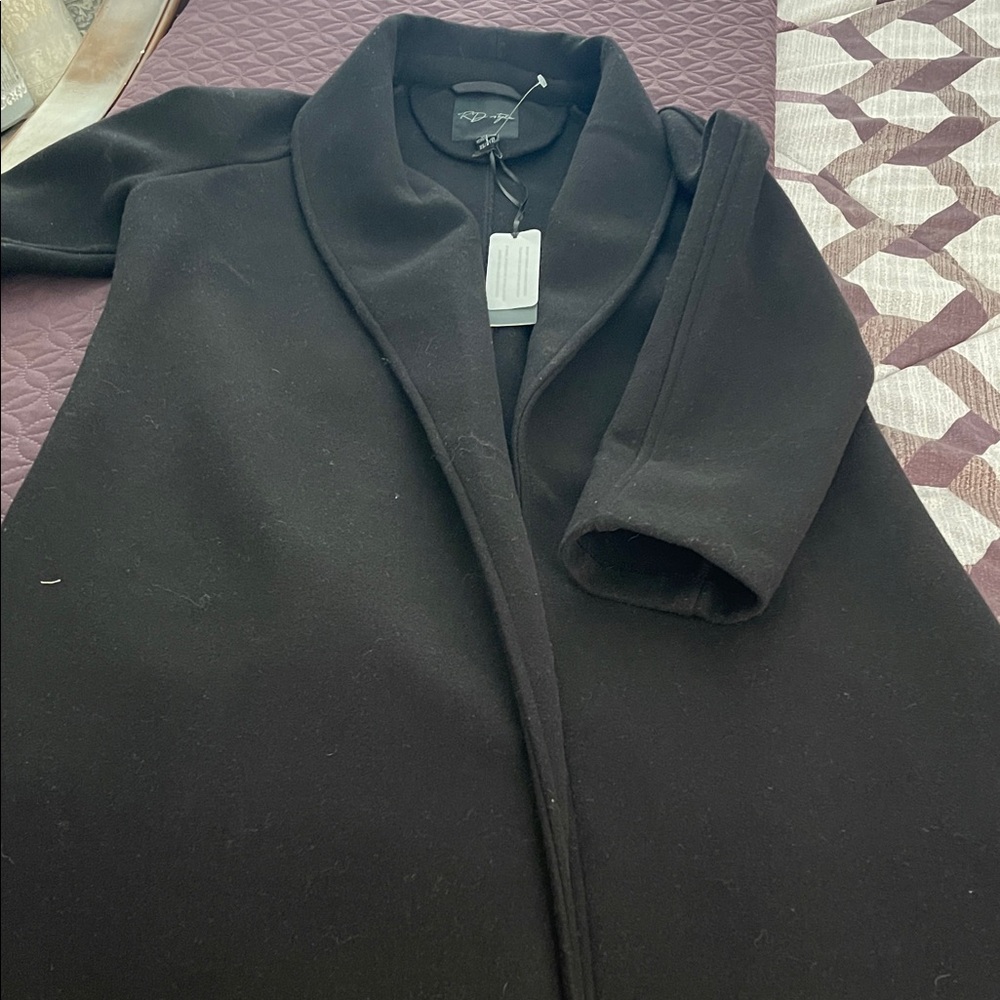 RD Style Classic Black Trench Coat